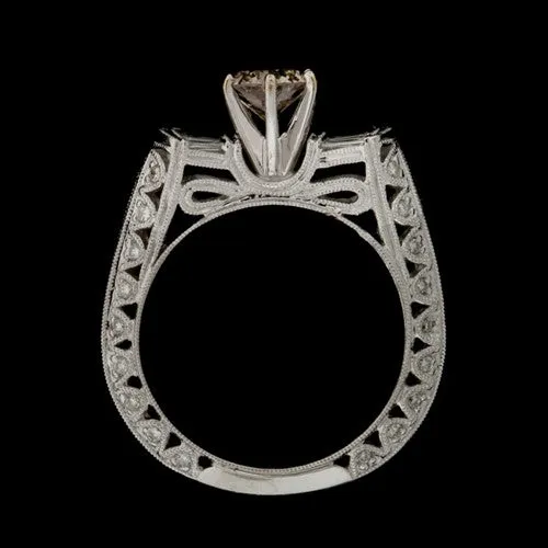 0.88ct Round Champagne Colored Diamond Ring