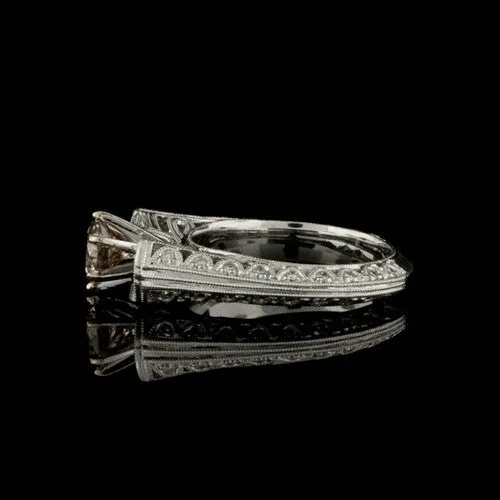 0.88ct Round Champagne Colored Diamond Ring