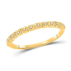 10kt Yellow Gold Diamond Stackable Band Ring - Sparkling Brilliance and Timeless Elegance