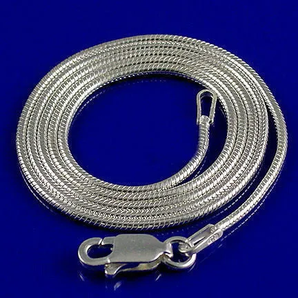 1.2mm Italian Round Snake Chain 925 Sterling Silver, 30 inches