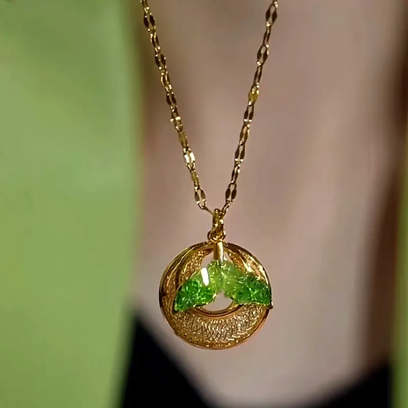 14K Gold-Plated Elegant Mesh Crystal Hoop Necklaces