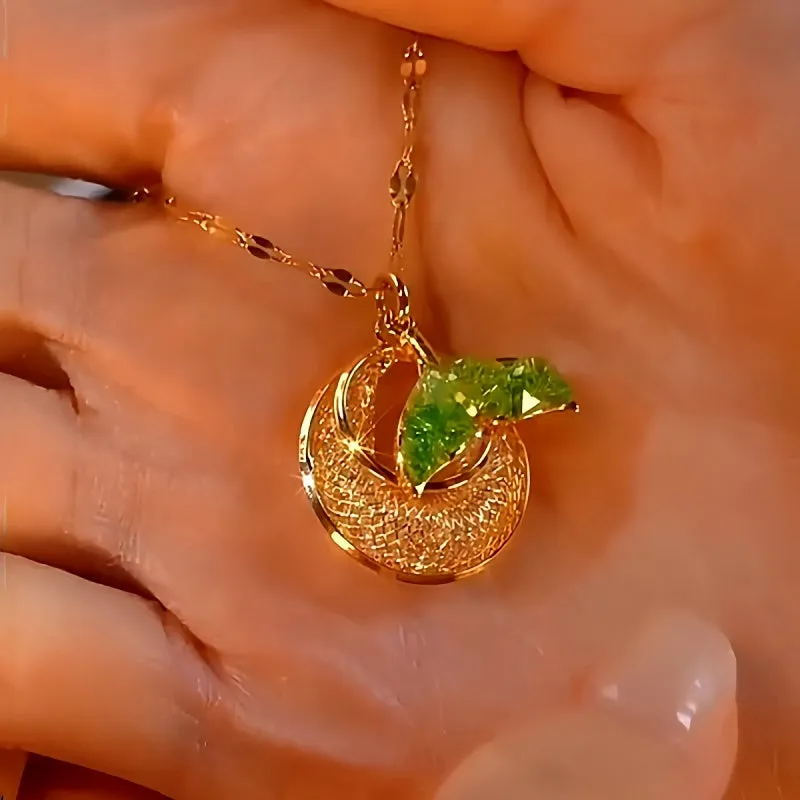 14K Gold-Plated Elegant Mesh Crystal Hoop Necklaces