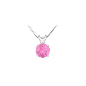 14K White Gold Prong Set Natural Pink Sapphire Solitaire Pendant 0.25 CT TGW