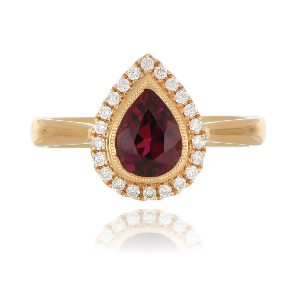 18ct Rose Gold 1.25ct Rubelite And Diamond Ring
