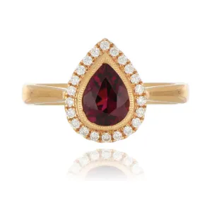 18ct Rose Gold 1.25ct Rubelite And Diamond Ring