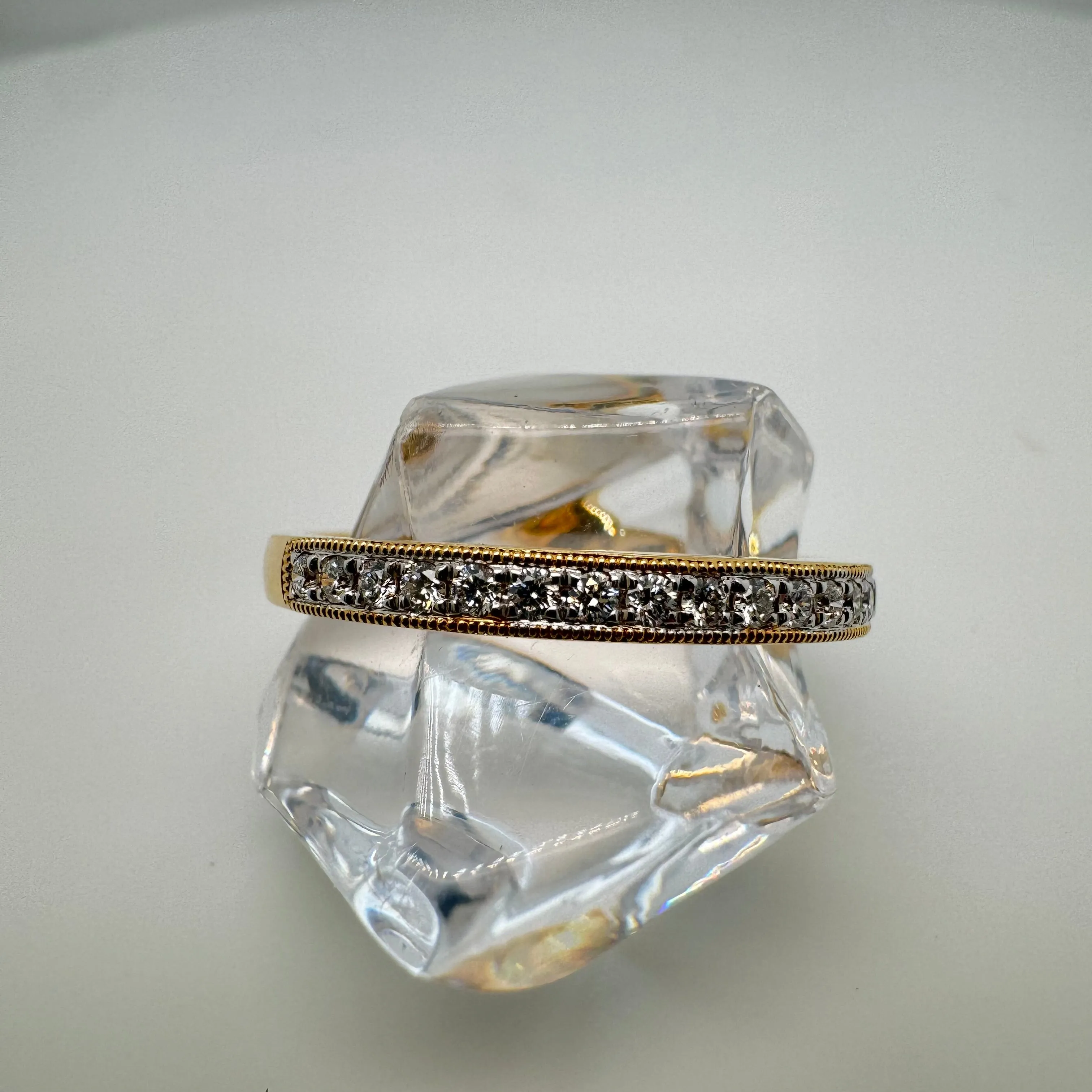 18ct Yellow Gold Pave Set  Diamond  Eternity Ring .18ct
