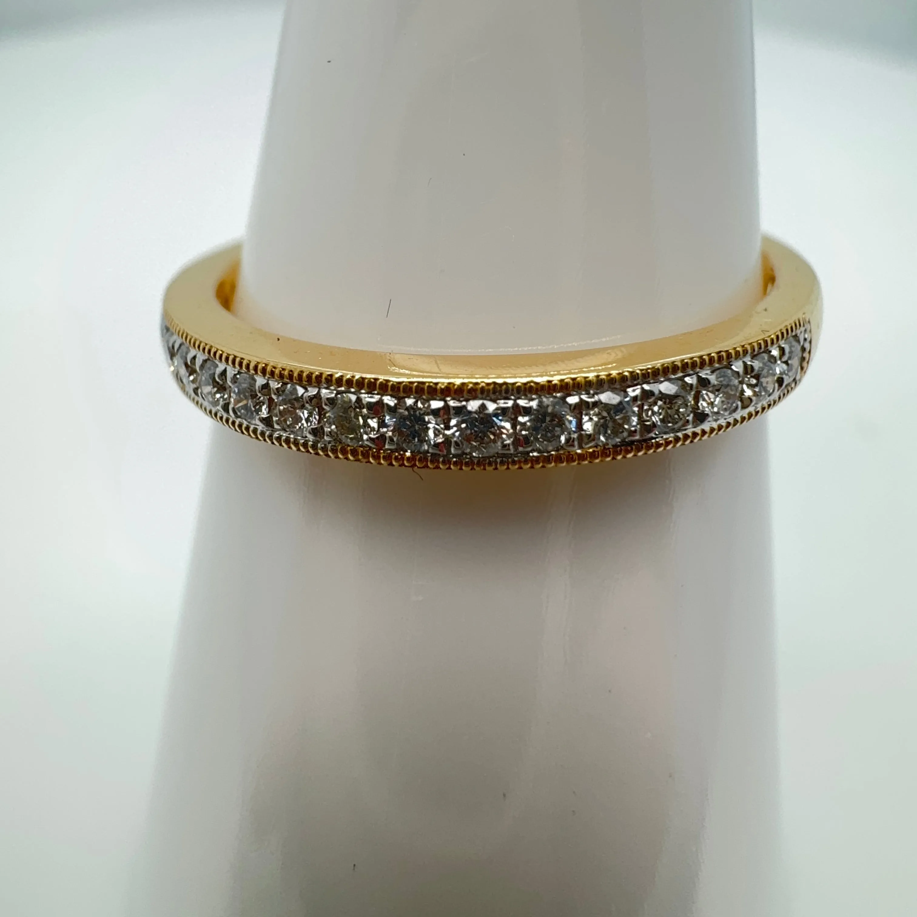 18ct Yellow Gold Pave Set  Diamond  Eternity Ring .18ct