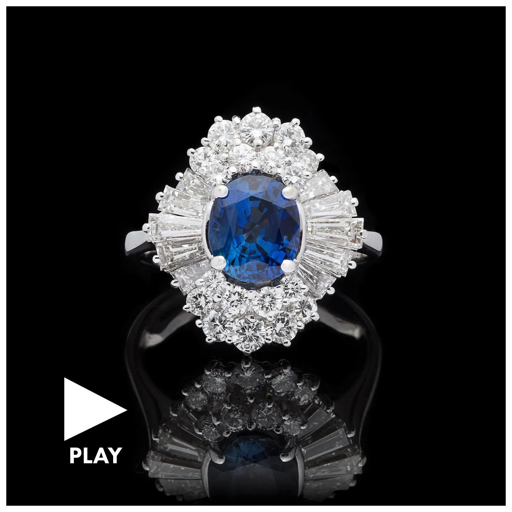 2 Carat Sapphire & Diamond Cocktail Ring