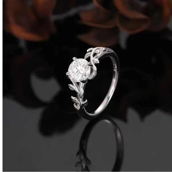 2CT Moissanite S925 Leaf Design Ring