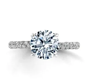 3.50 CARAT CENTER ROUND BRILLIANT CUT DIAMOND ENGAGEMENT RING