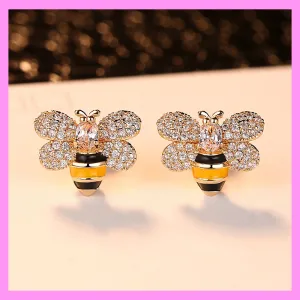 【6-49#】Bee Earrings  for female fashion daily engagement wedding anniversary birthday present