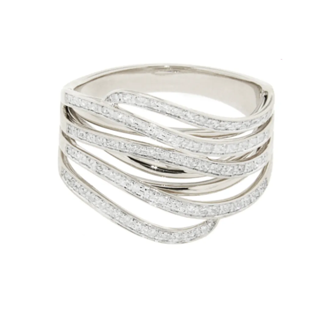 9ct White Gold Diamond Dress Ring