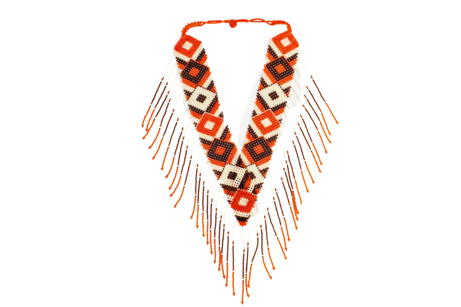 African Hand Beaded V-Necklace