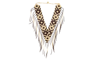 African Hand Beaded V-Necklace