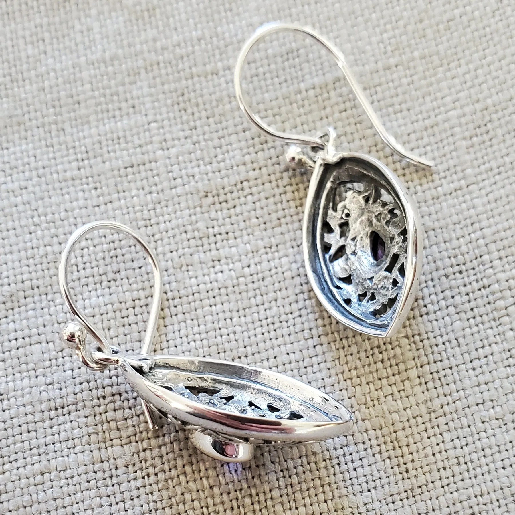 Amethyst .925 Sterling Silver Earrings from Bali