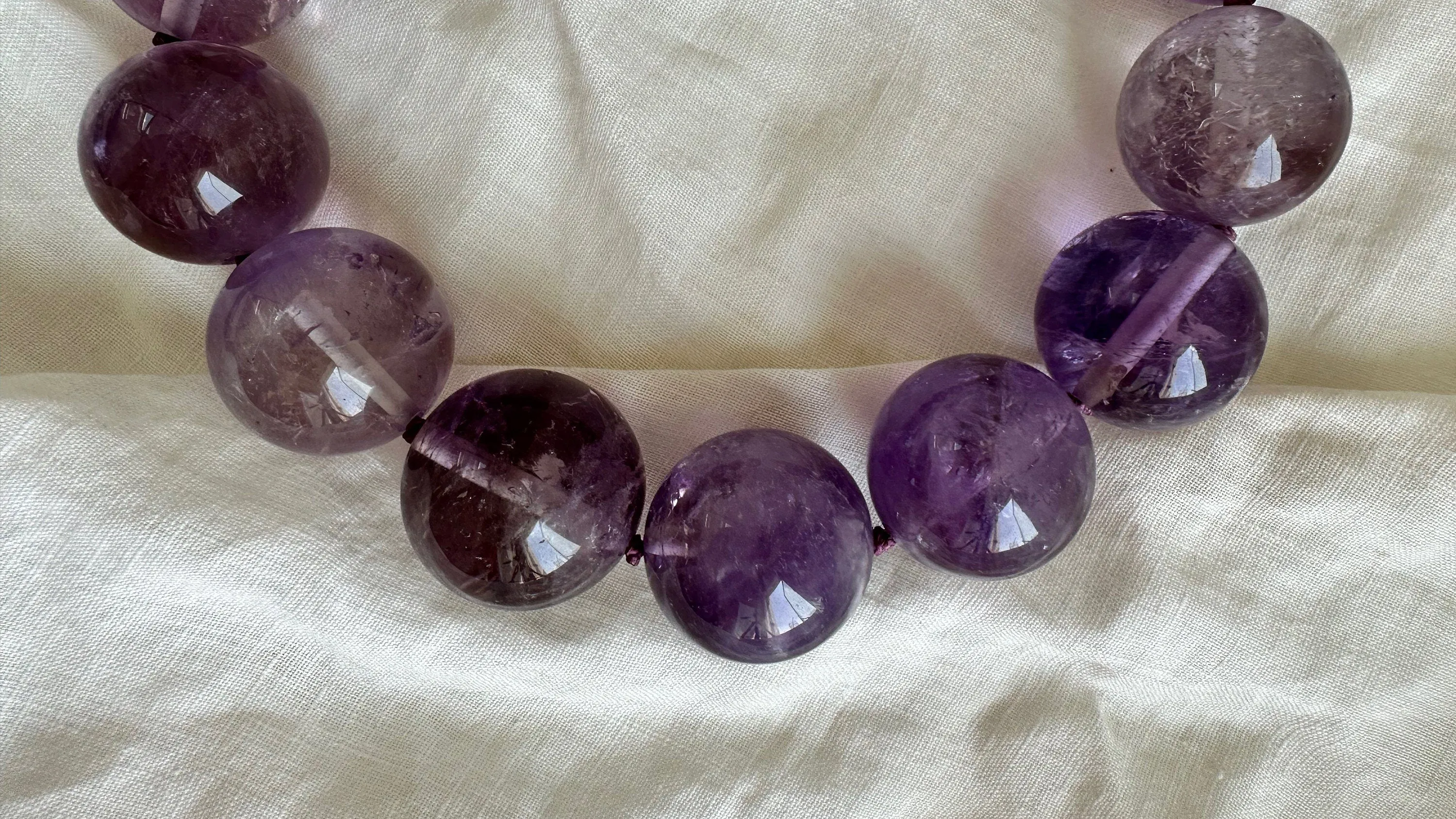 Amethyst & Silver Necklace. Sterling Silver. 2055