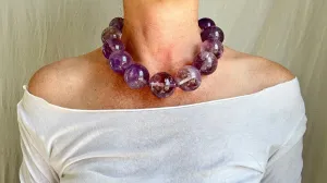 Amethyst & Silver Necklace. Sterling Silver. 2055