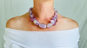Amethyst & Silver Necklace. Sterling Silver. 2536