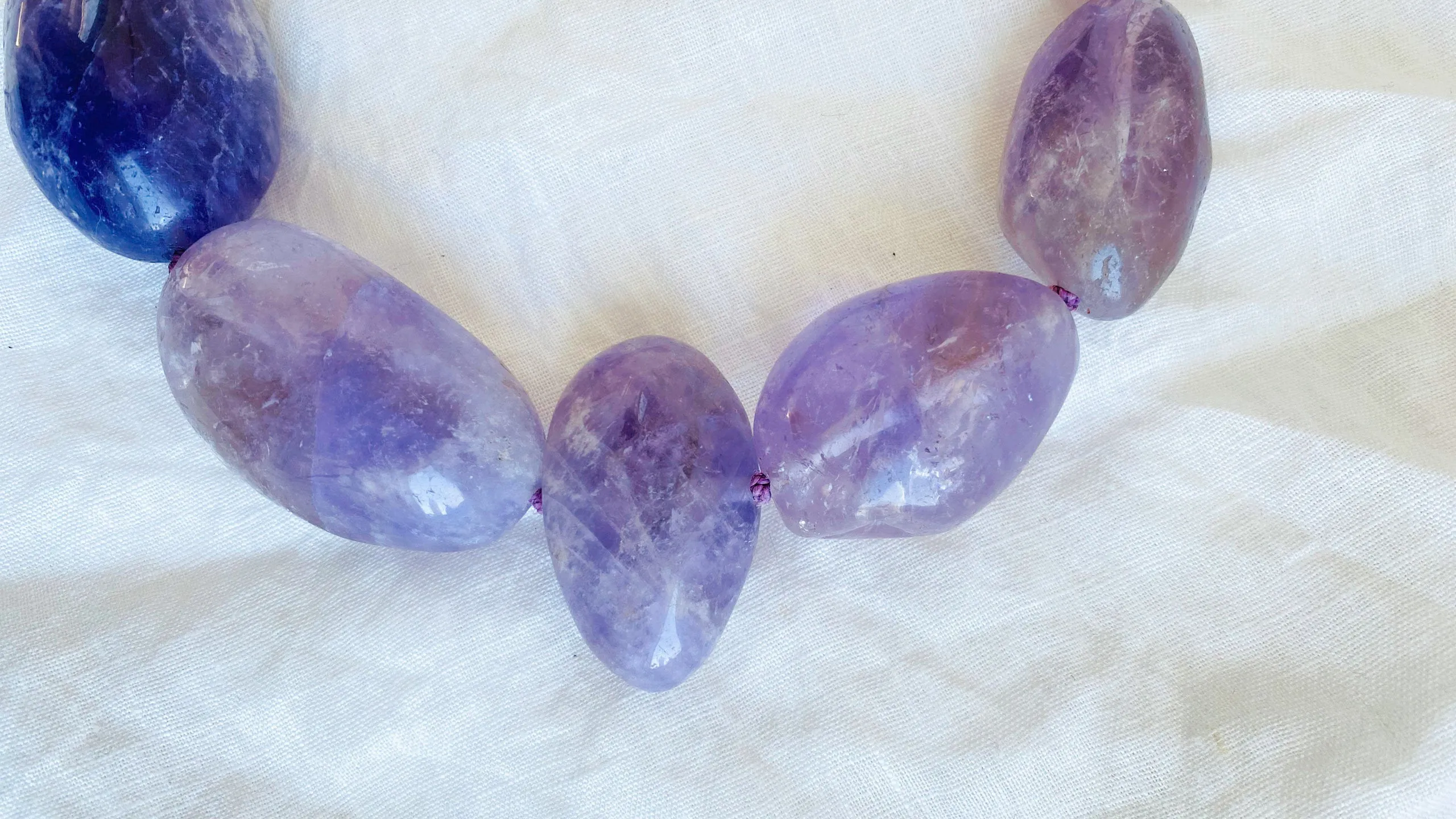 Amethyst & Silver Necklace. Sterling Silver.