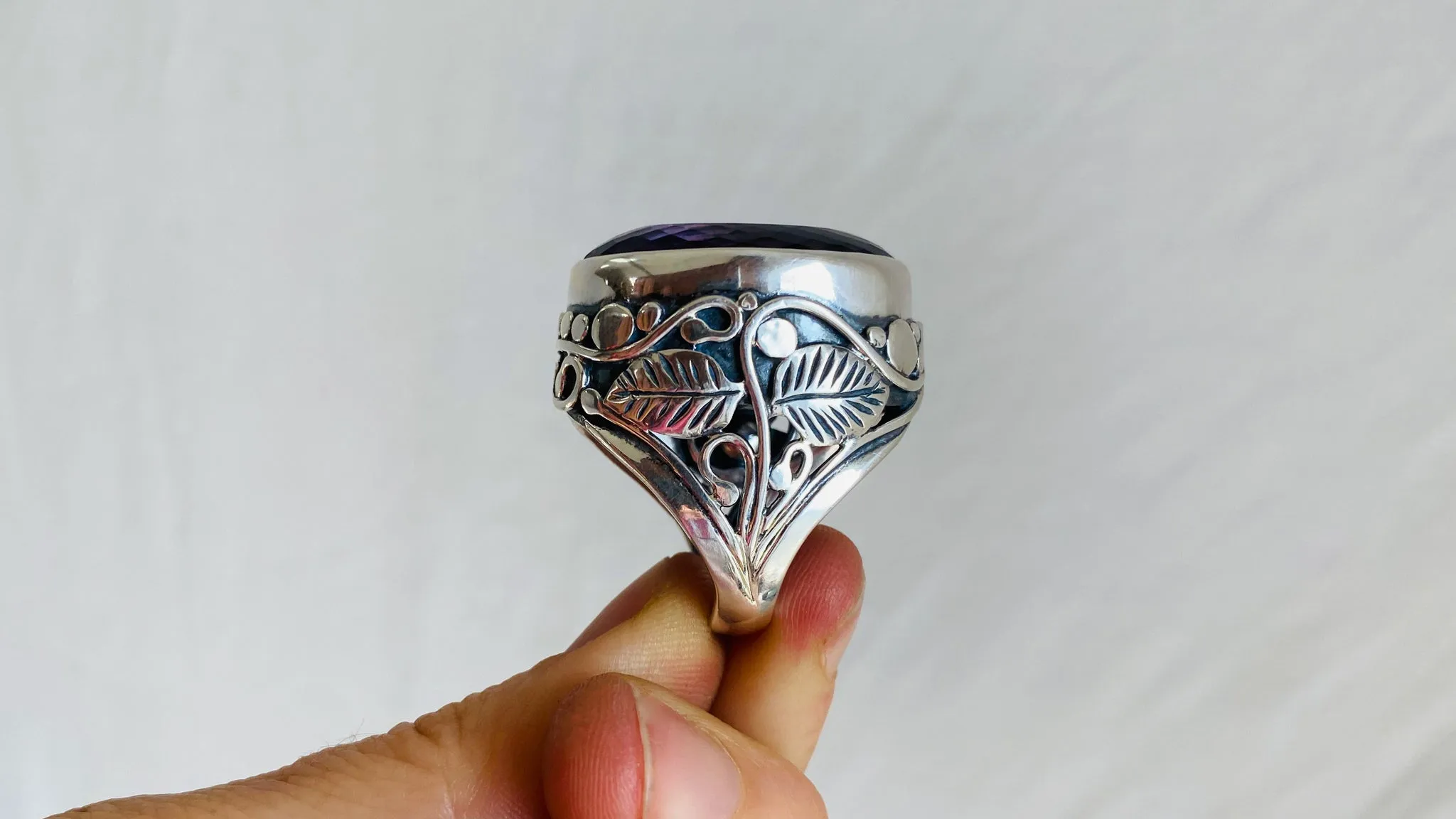 Amethyst Botanicals Ring. Size 6.7. Stupendous. 0365