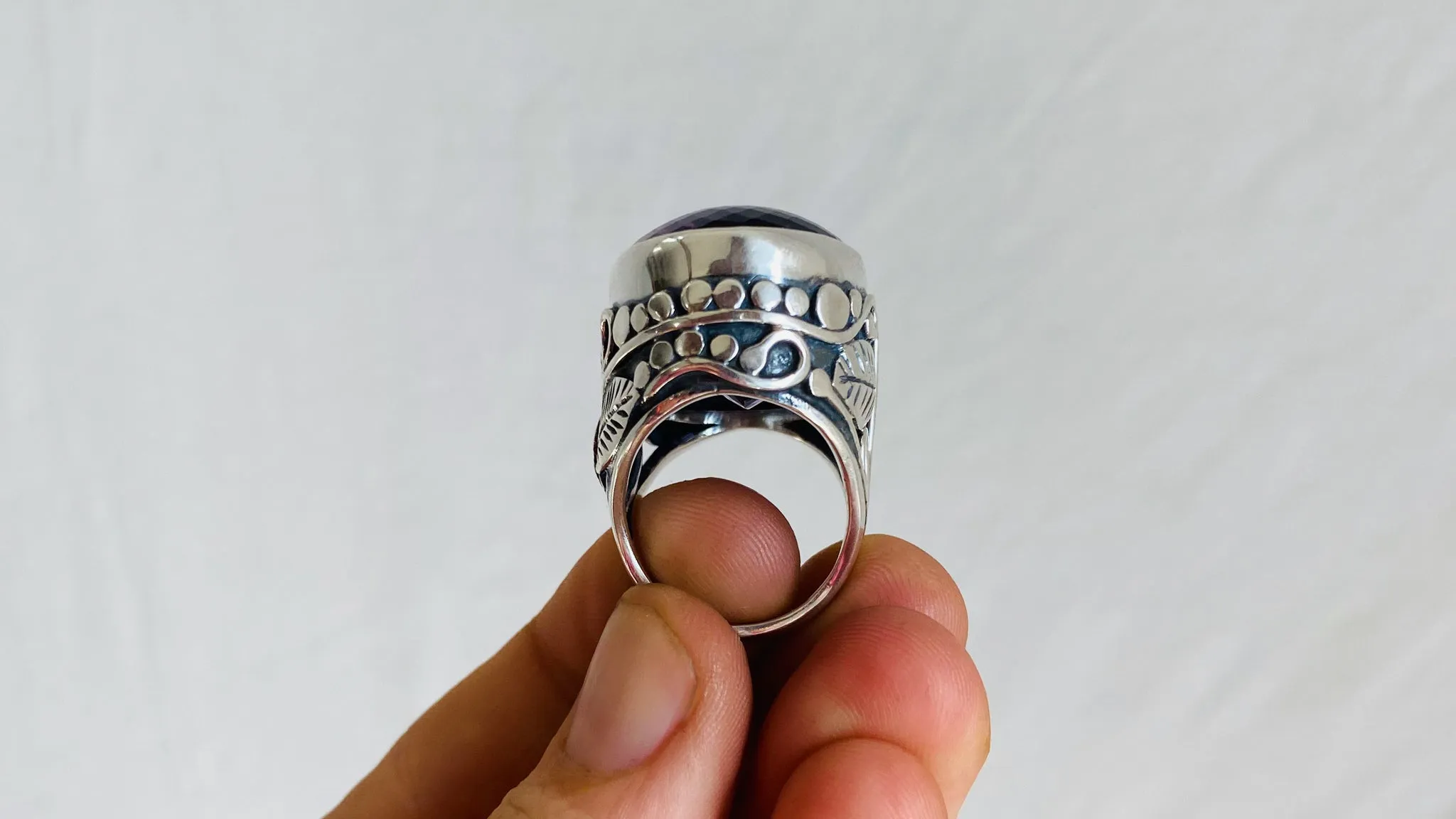 Amethyst Botanicals Ring. Size 6.7. Stupendous. 0365