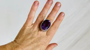 Amethyst Botanicals Ring. Size 6.7. Stupendous. 0365