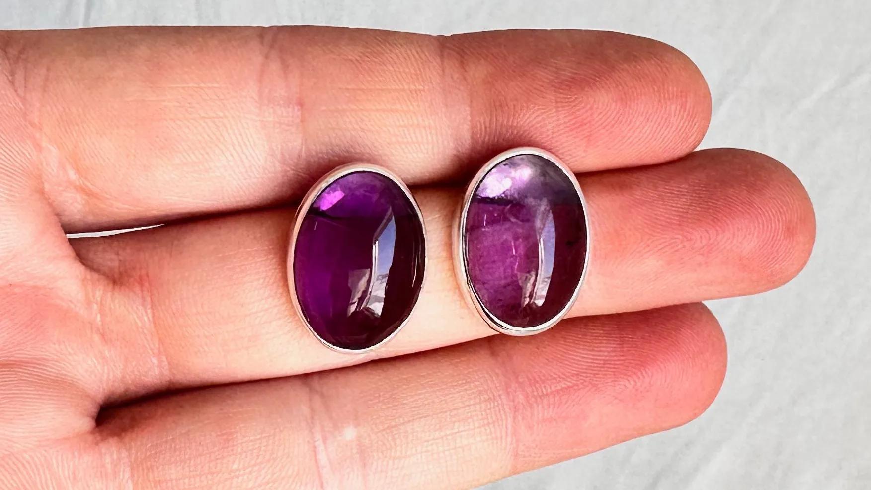 Amethyst Crystal Post Earrings. 1311