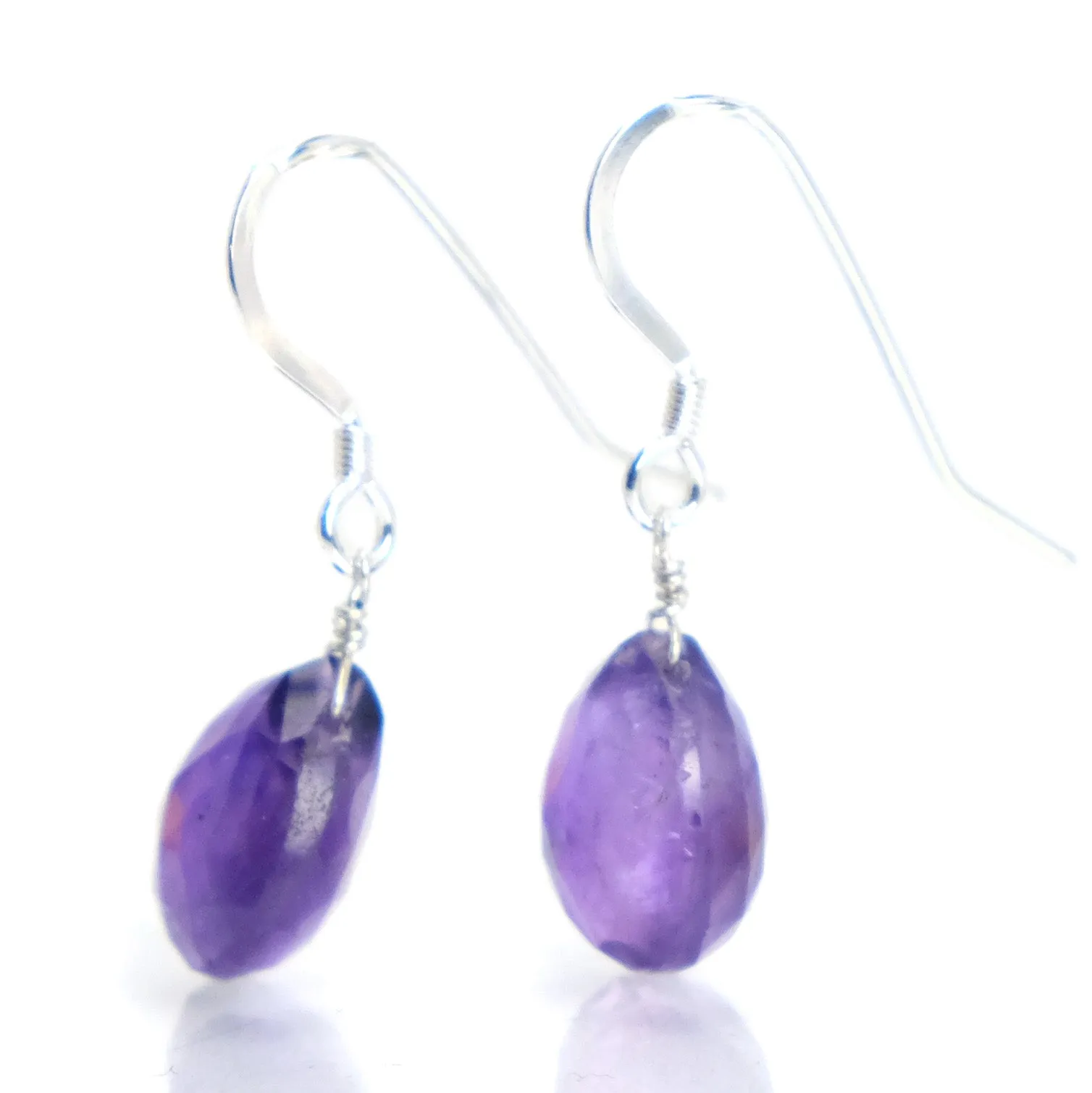Amethyst Earrings with Sterling Silver French Ear Wires