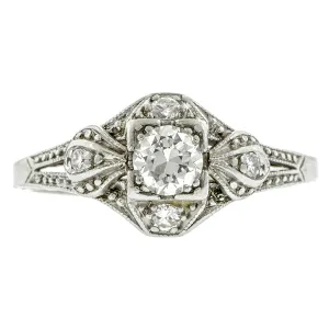 Art Deco Engagement Ring, TRB; 0.28ct
