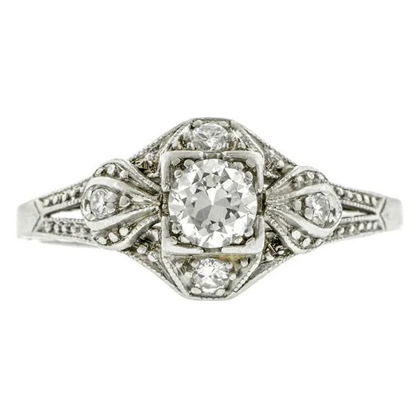 Art Deco Engagement Ring, TRB; 0.28ct