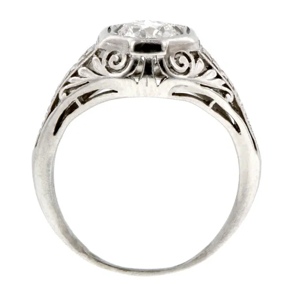 Art Deco Engagement Ring, TRB 0.60ct