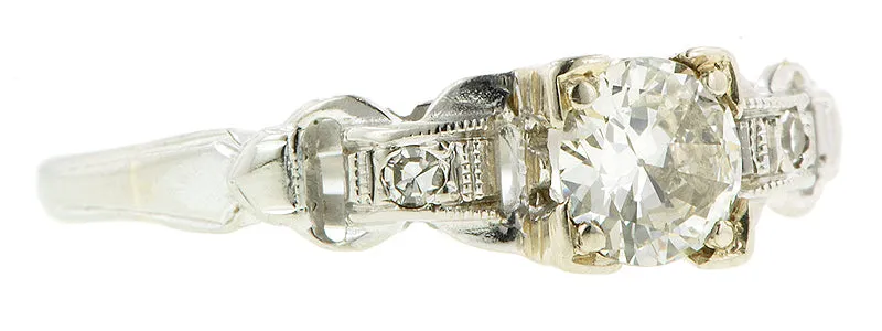 Art Deco TRB Diamond White Gold Ring