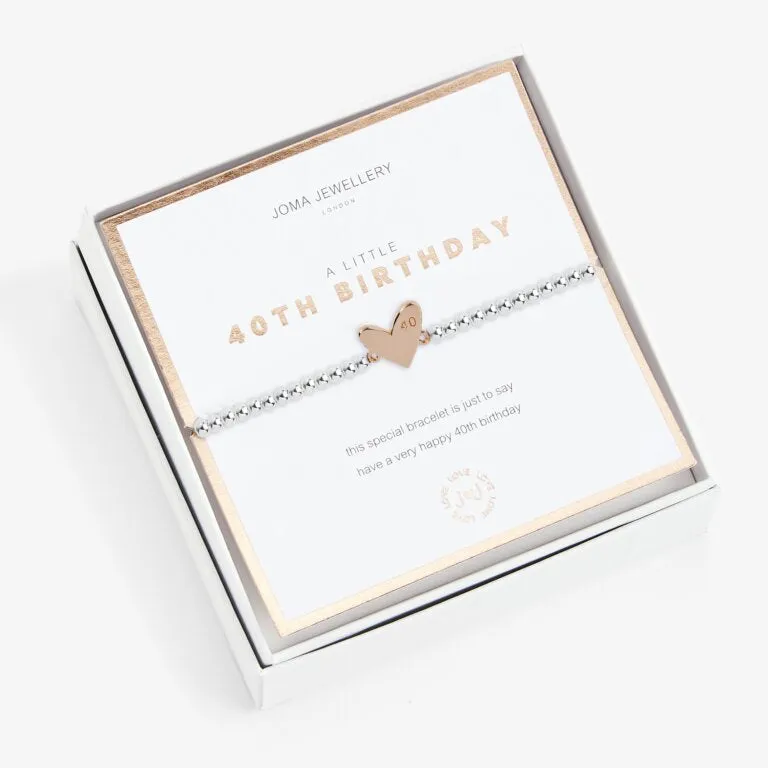 BEAUTIFULLY BOXED A LITTLE HAPPY 40TH BIRTHDAY BRACELET