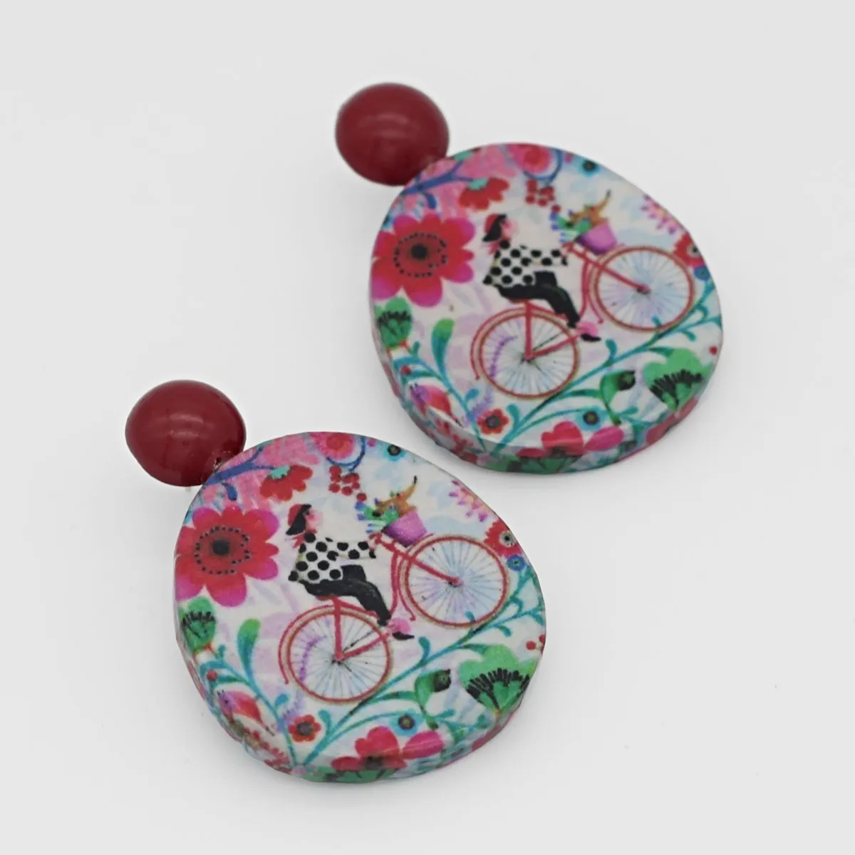 Bicycle Decoupage Earrings