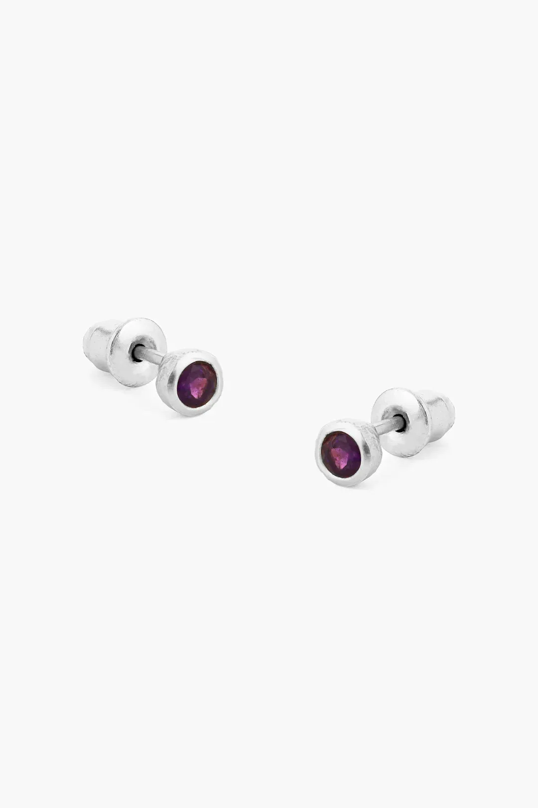 BIRTHSTONE AMETHYST SILVER EARRINGS