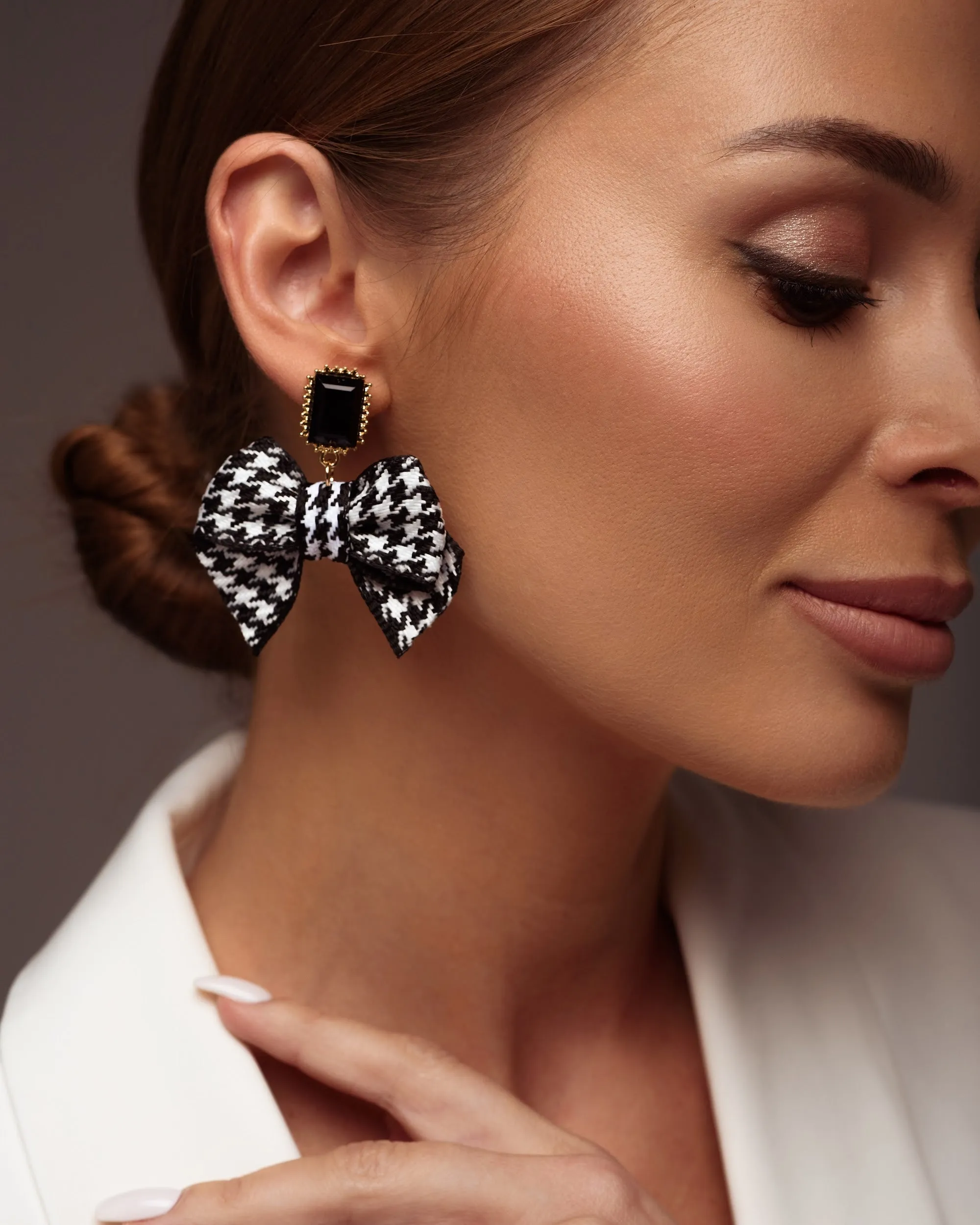 Black&White Bow Earrings