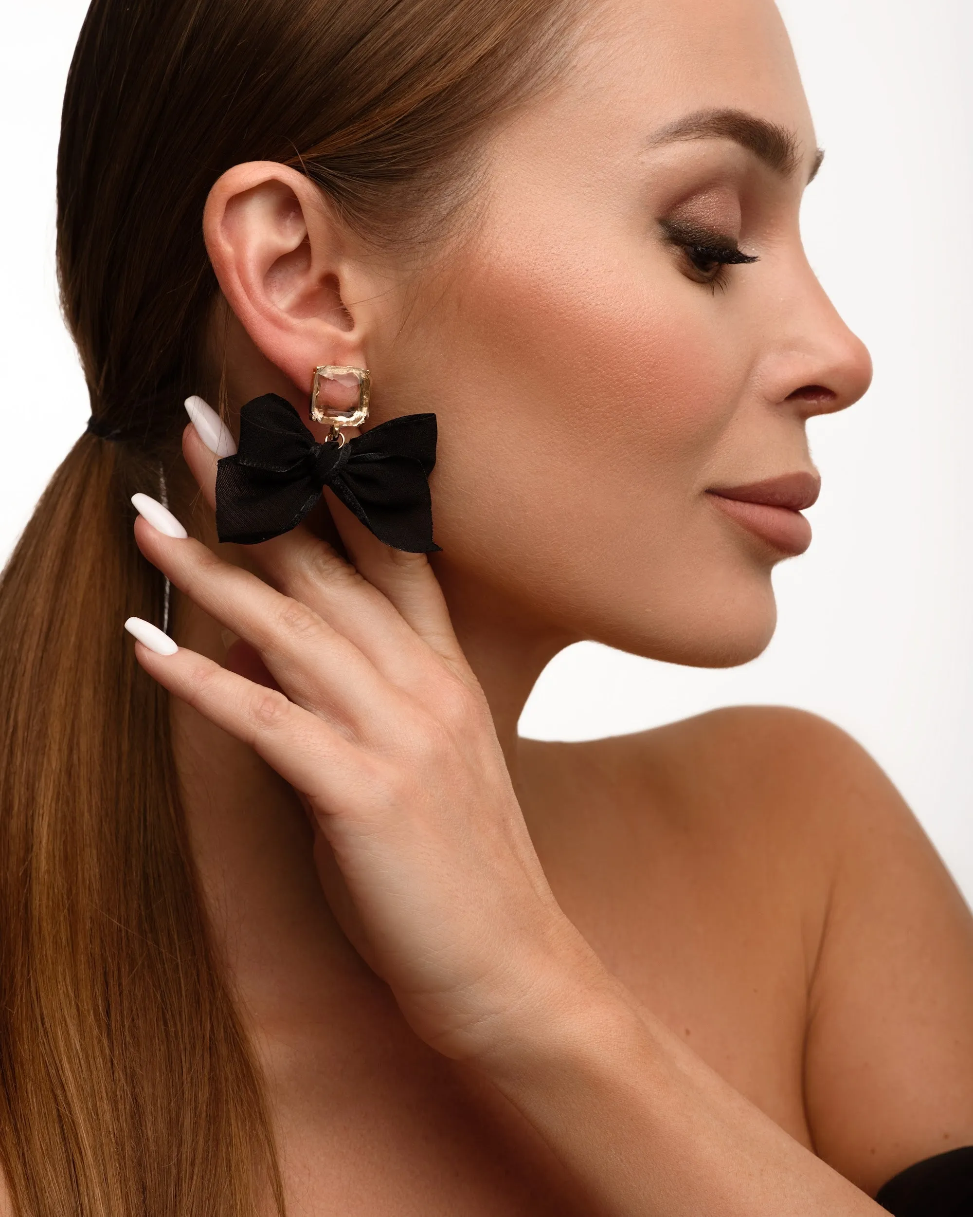 Black&White Bow Earrings