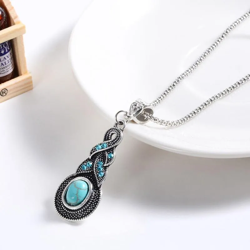 Bohemian Blue Crystal Necklaces