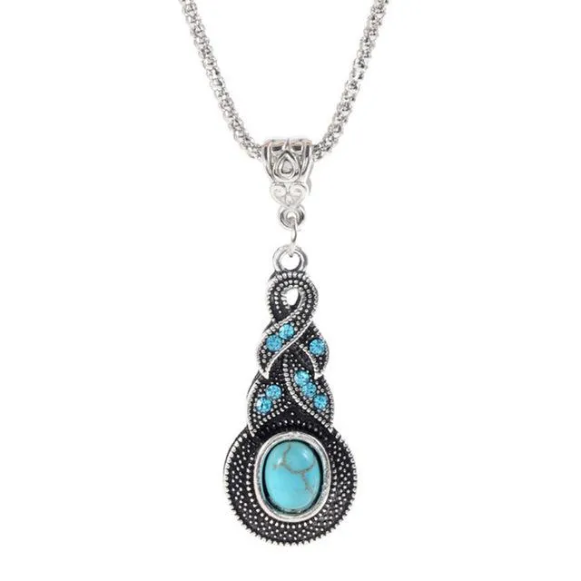 Bohemian Blue Crystal Necklaces