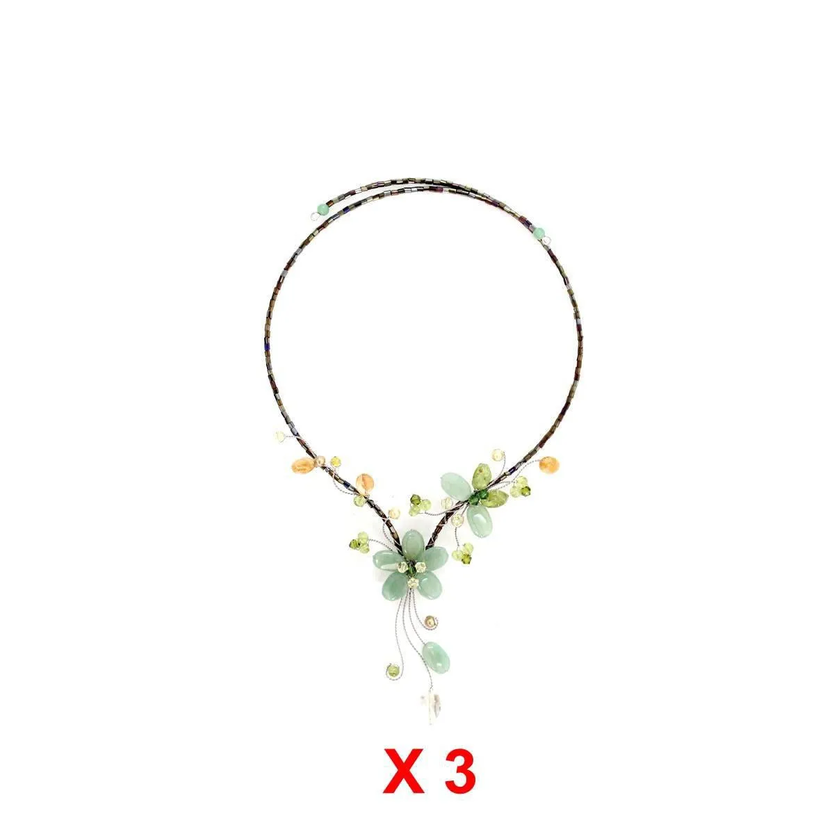 BUNDLE: Boho Flower Necklace 3 Pieces - Thailand