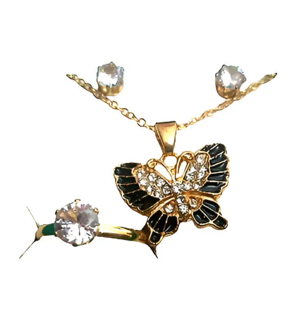 Butterfly Earrings And Rings Set