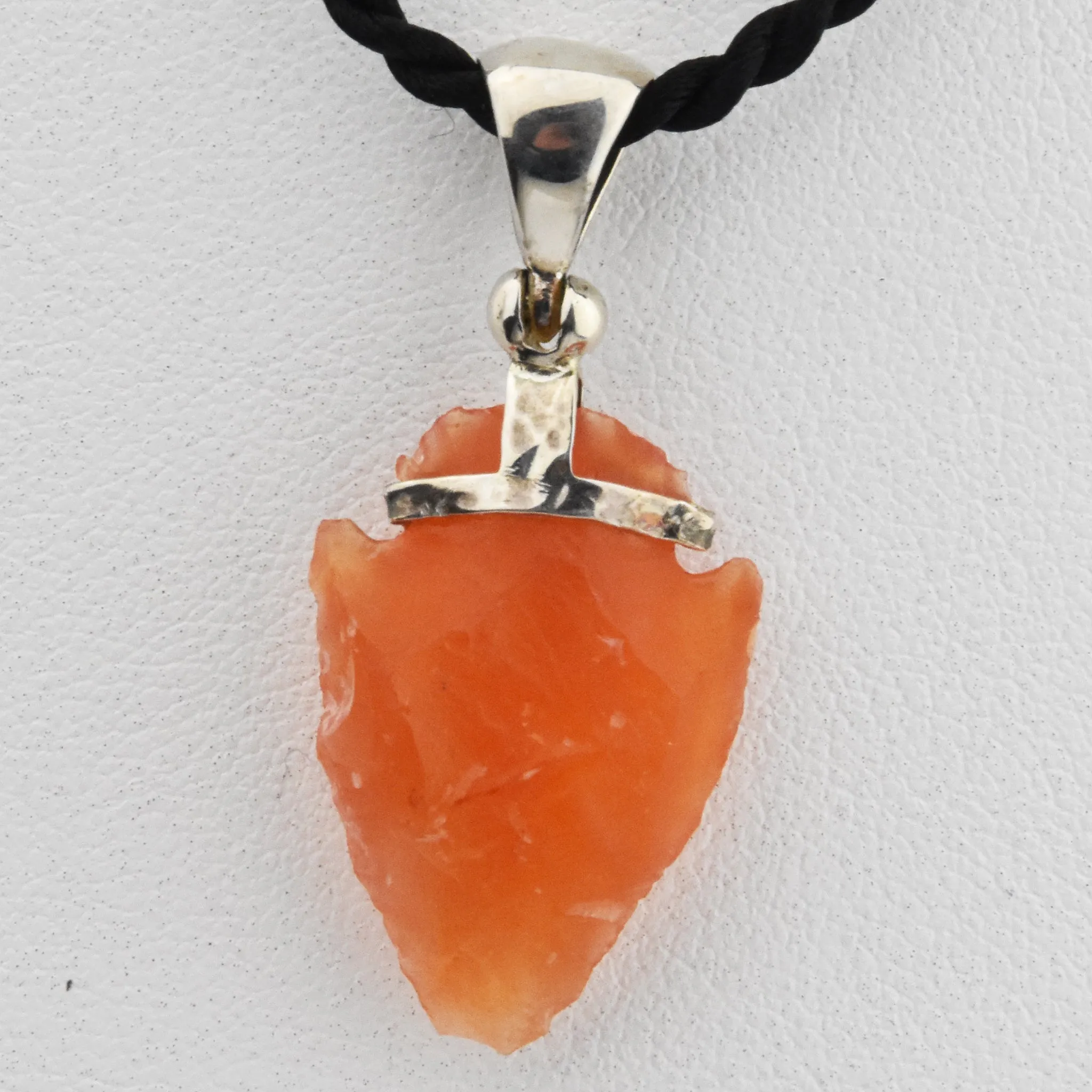 Carnelian Arrowhead Sterling Silver Pendant