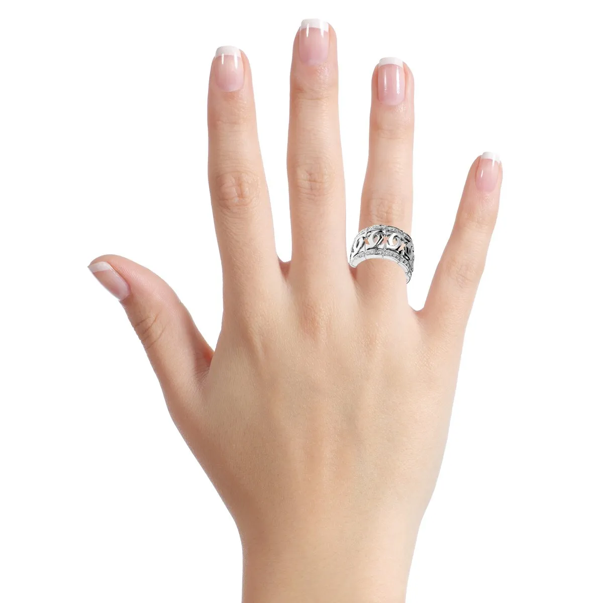 Cartier Double C Diamond White Gold Ring
