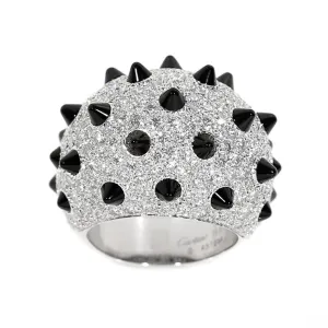 Cartier Onyx Diamond Panthere White Gold Ring