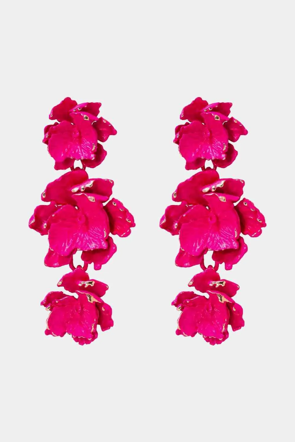 Chic Floral Zinc Alloy Dangle Earrings - Style Elevation