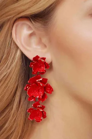 Chic Floral Zinc Alloy Dangle Earrings - Style Elevation