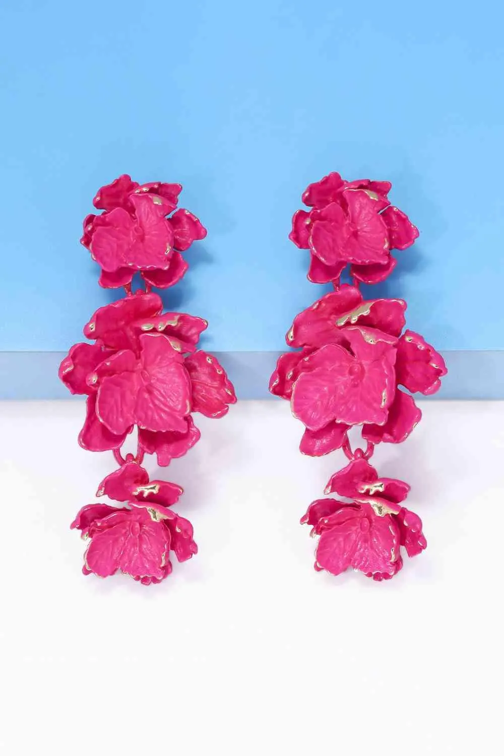 Chic Floral Zinc Alloy Dangle Earrings - Style Elevation
