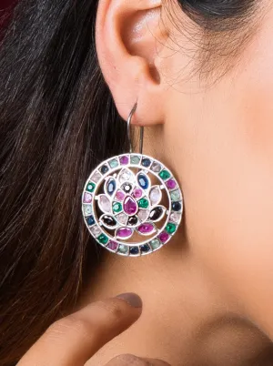 Chic Multicolored Oxidized Earrings