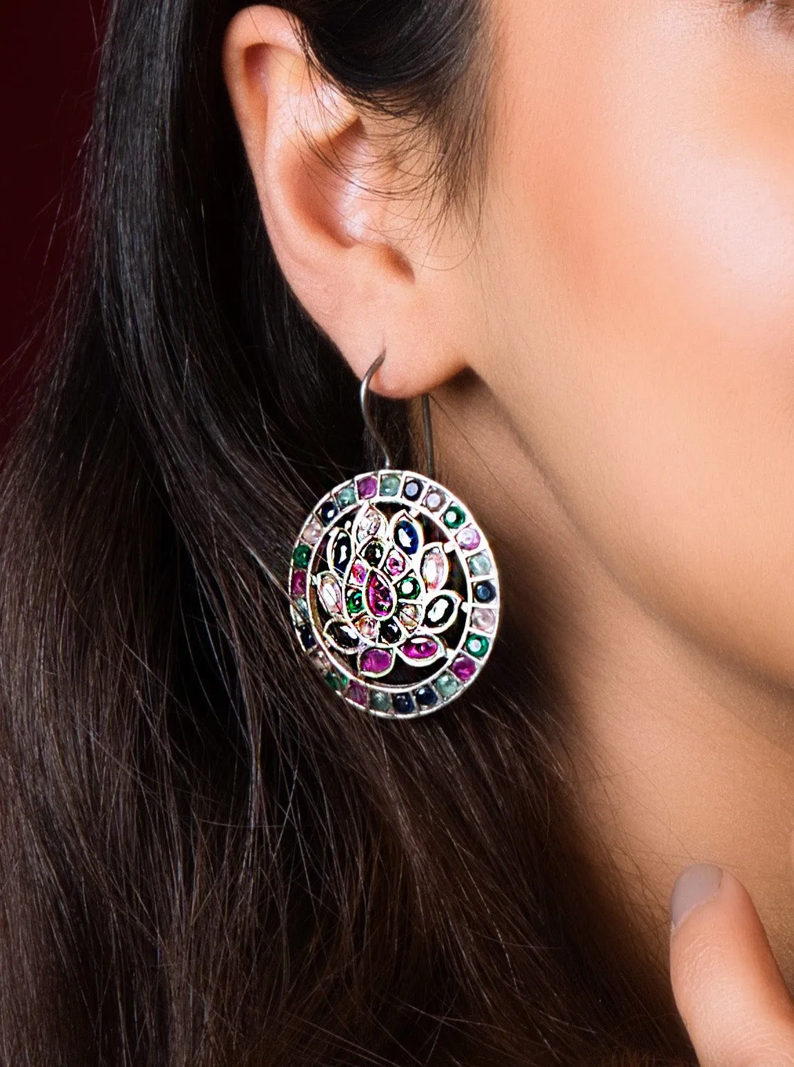 Chic Multicolored Oxidized Earrings