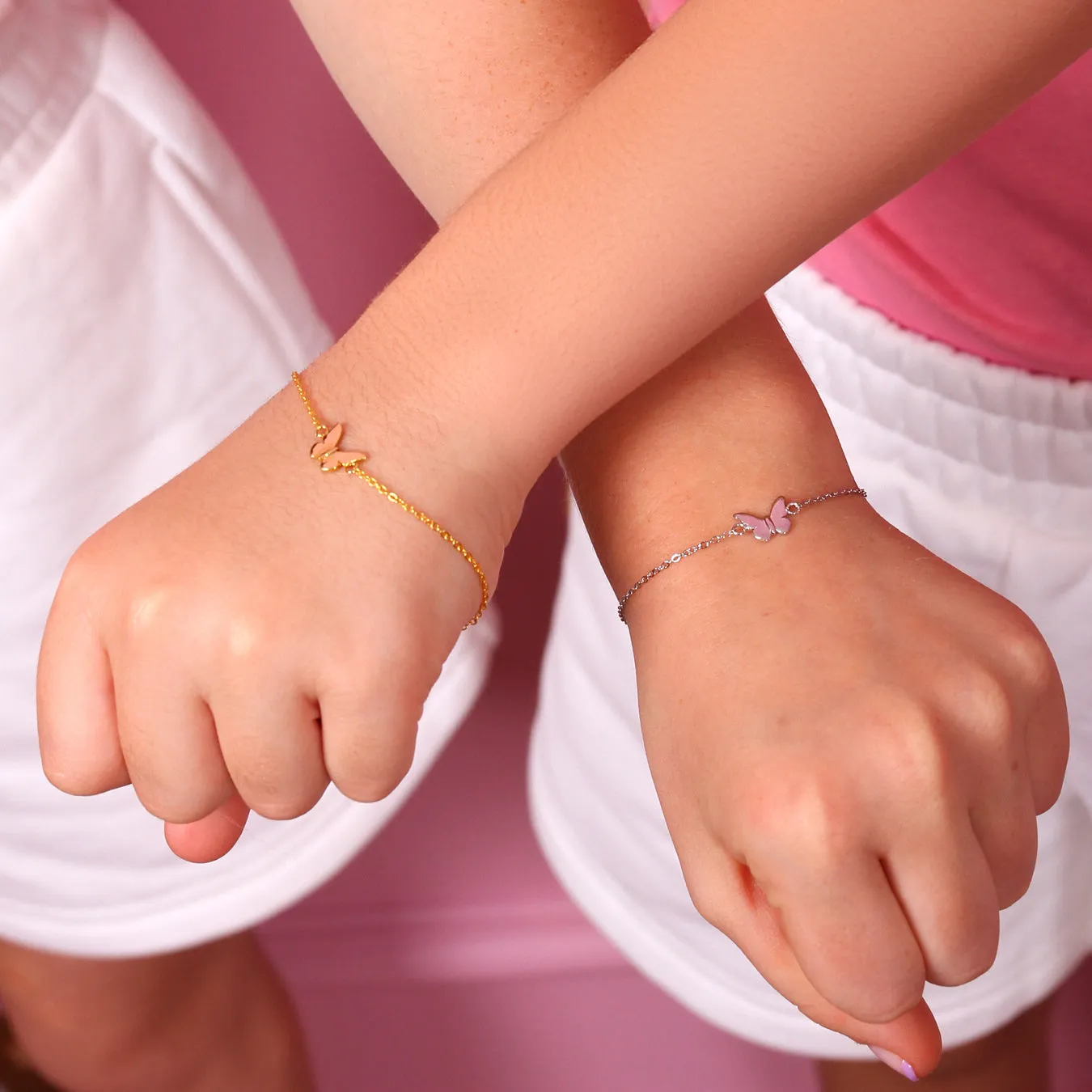Children's Butterfly Friendship Bracelets - Silver